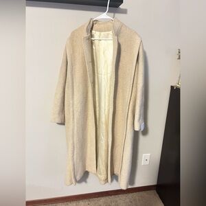 Vintage Cream Women's Long Wool Coat
